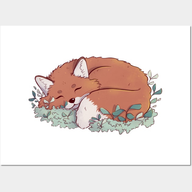 Sleepy Fox Wall Art by Melissa Jan